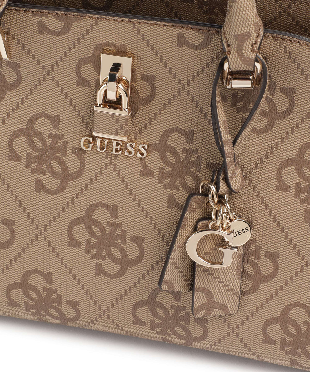 Guess Queensland Big 4G Logo Handbag latte logo