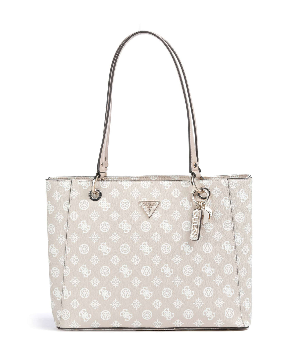 Guess Noelle Printed Peony Tote bag sand logo