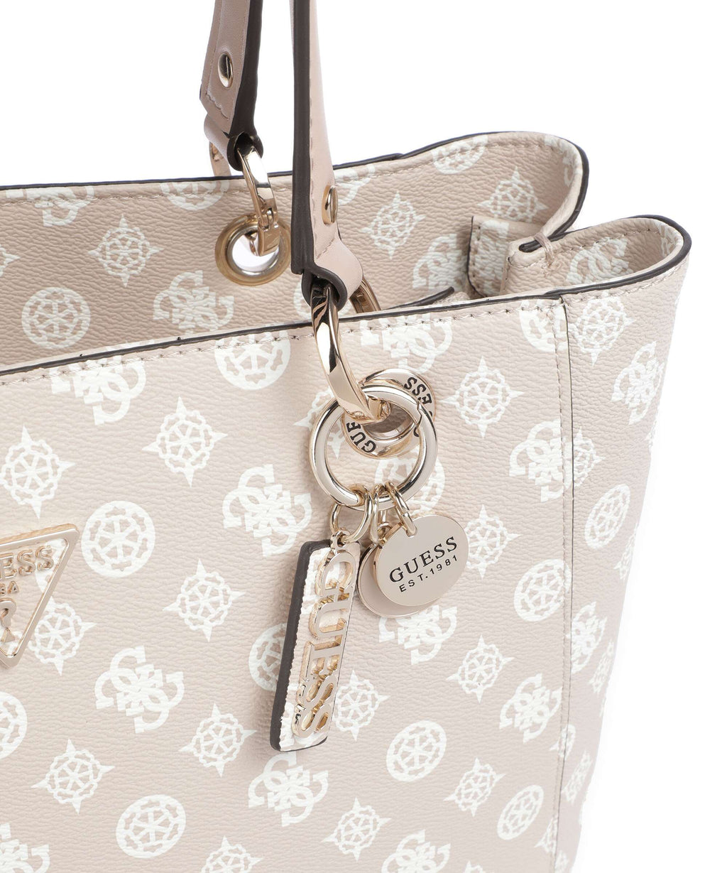 Guess Noelle Printed Peony Tote bag sand logo