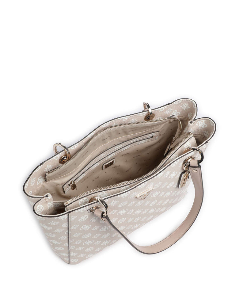 Guess Noelle Printed Peony Tote bag sand logo