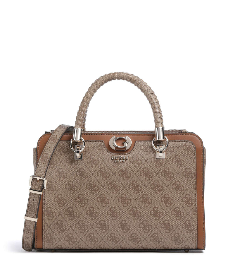 Guess Orlina 4G Logo Handbag latte logo/brown