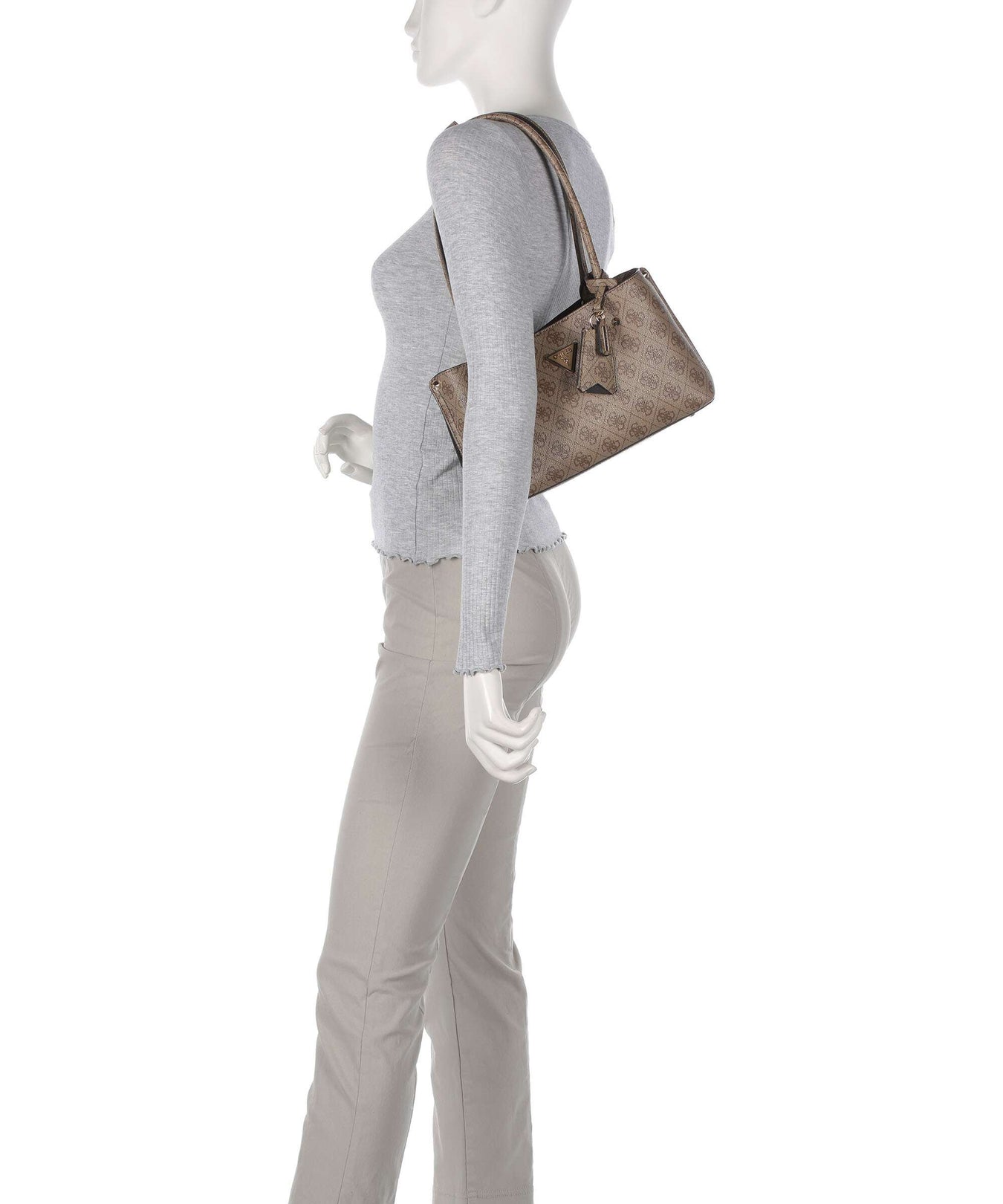 Guess Meridian 4G Logo Shoulder bag latte logo