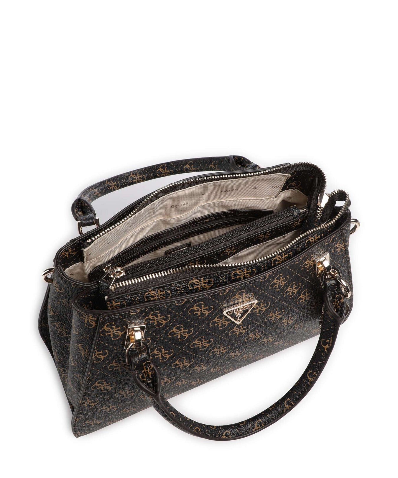 Guess Noelle Q Logo Handbag brown logo