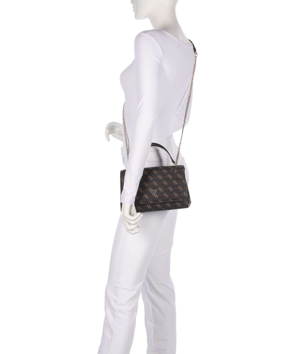 Guess Noelle Q Logo Shoulder bag brown logo