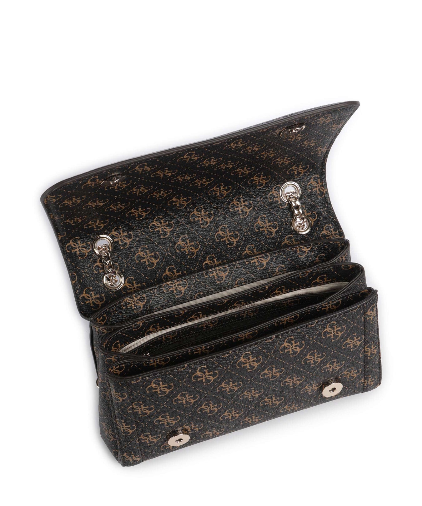 Guess Noelle Q Logo Shoulder bag brown logo