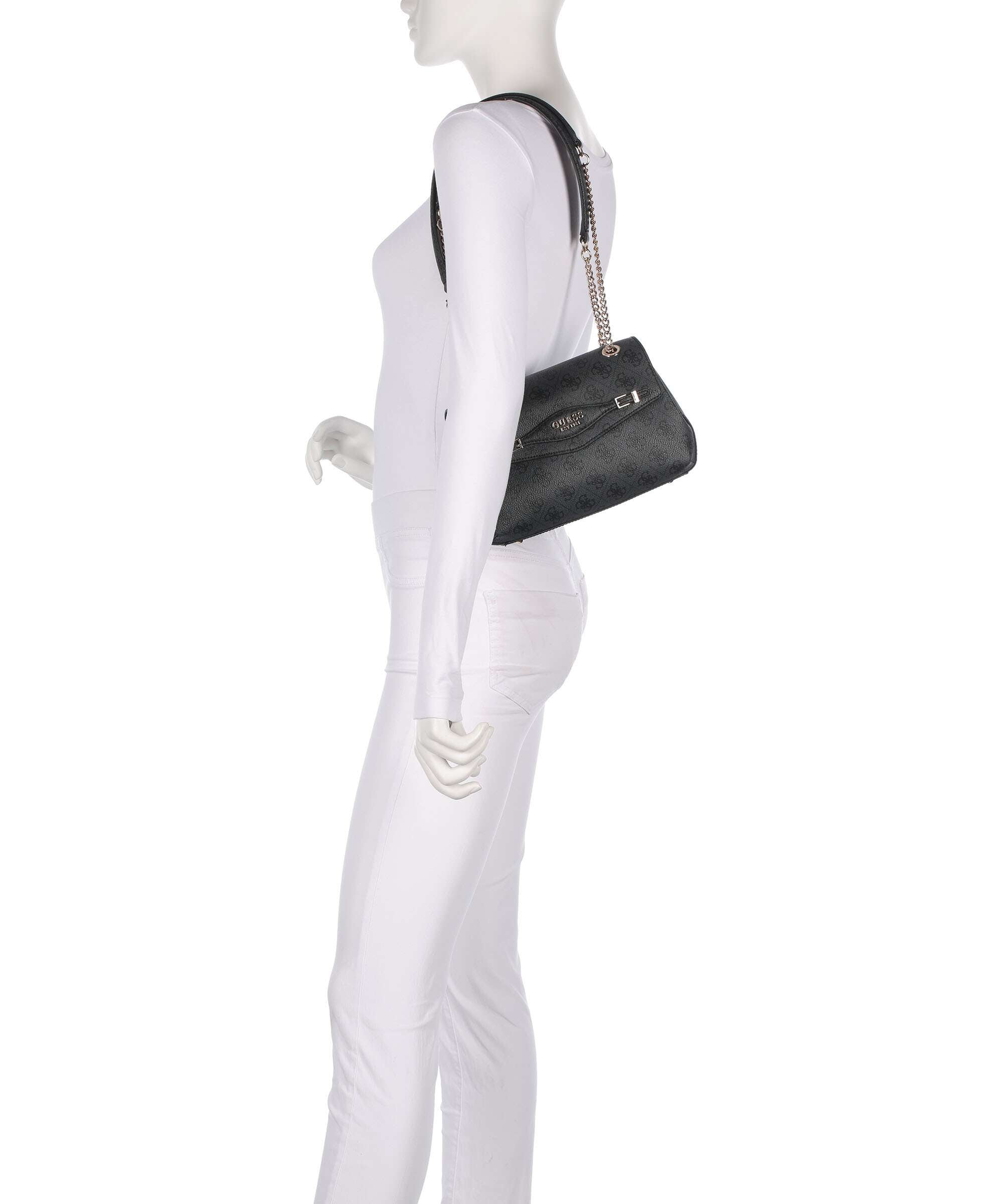 Guess Katya 4G Logo Shoulder bag coal logo