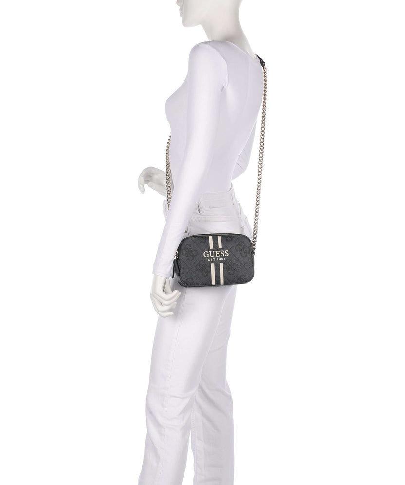 Guess Noelle 4G Logo Crossbody bag coal logo
