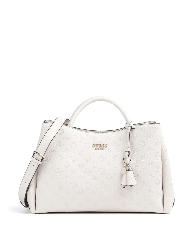 Guess Phoebe Peony Debossed Handbag offwhite logo