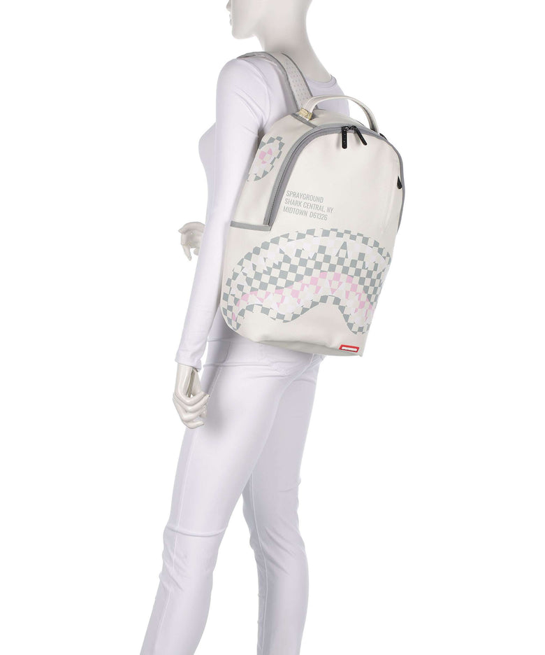 Sprayground Cream Check Shark Central Backpack multicolour