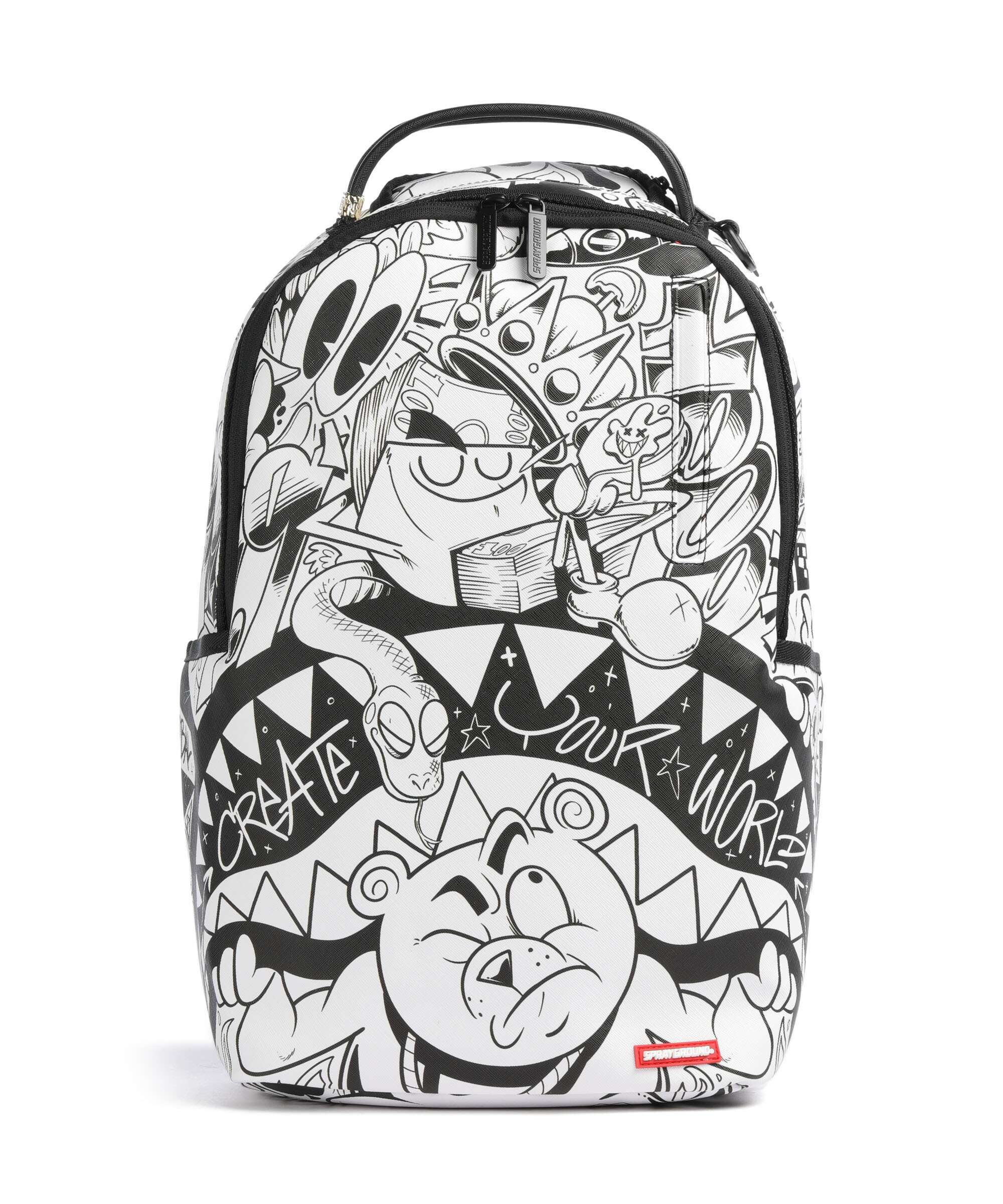 Sprayground Heavy Sharkmouth Doodle Backpack white