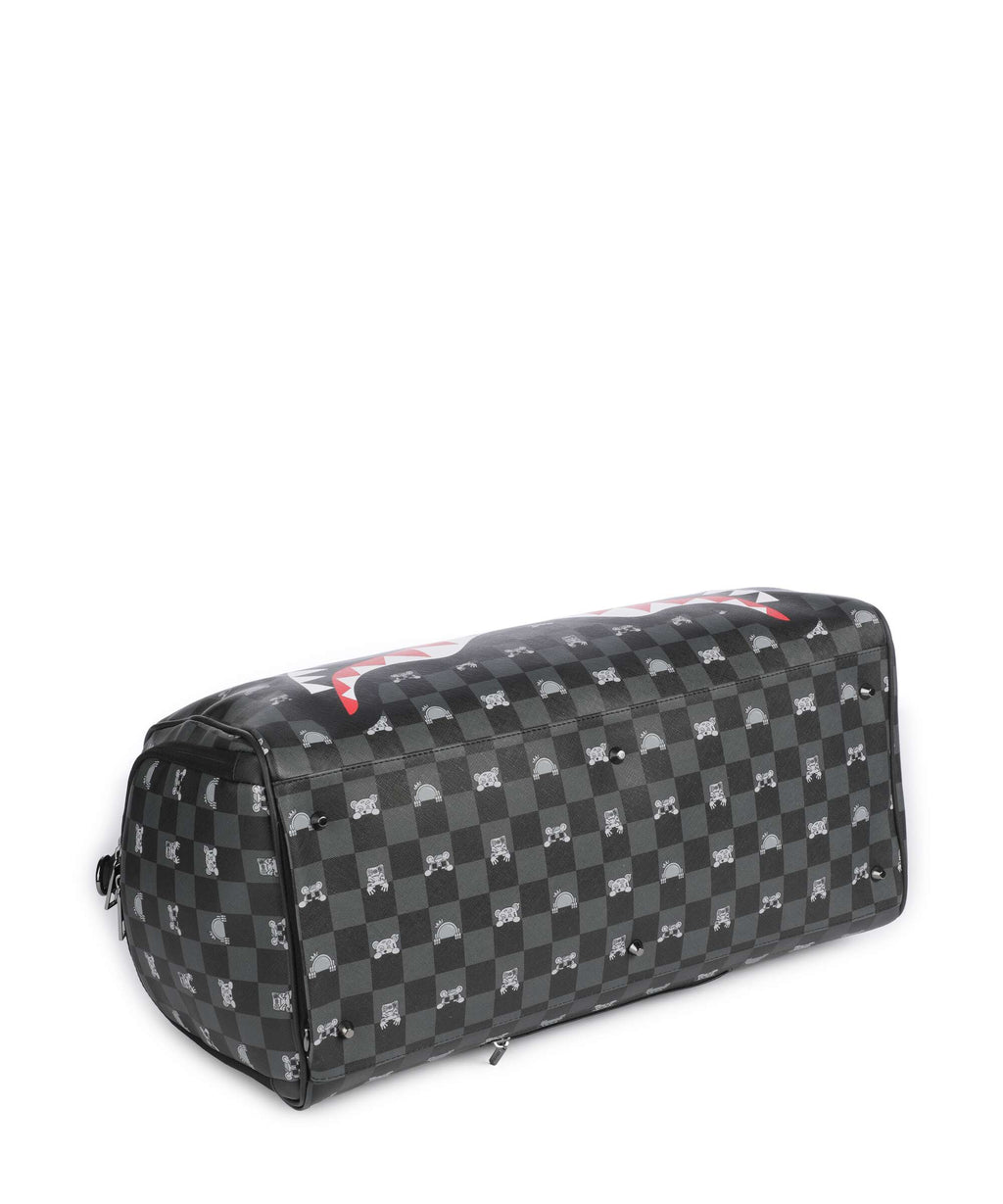 Sprayground Gray Peeking Character Check Weekend bag black