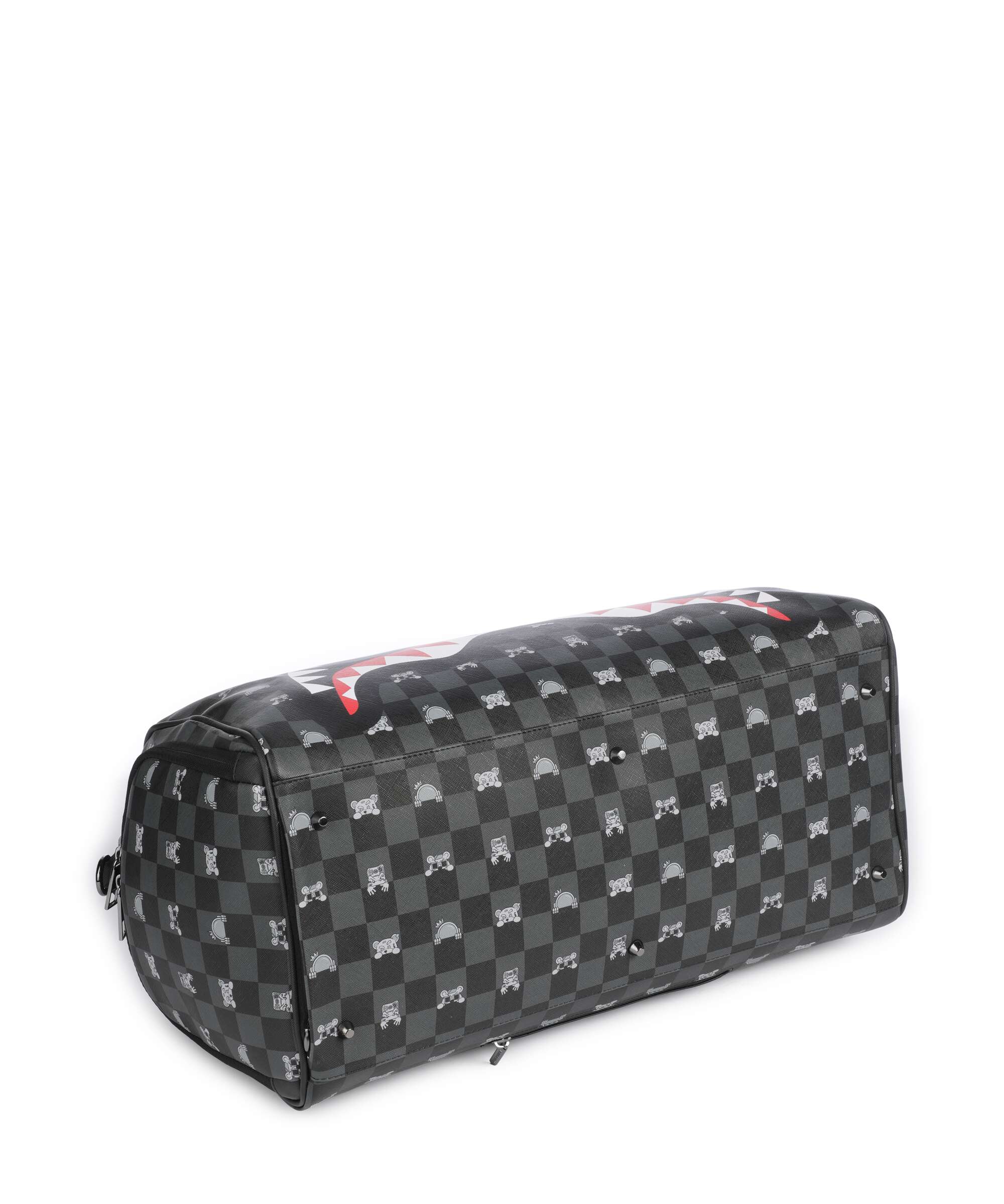 Sprayground Gray Peeking Character Check Weekend bag black