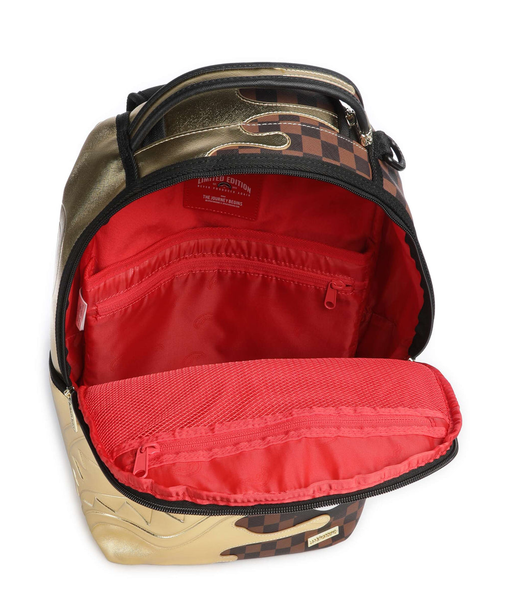 Sprayground Sharks In Paris Gold Drip Backpack black/gold