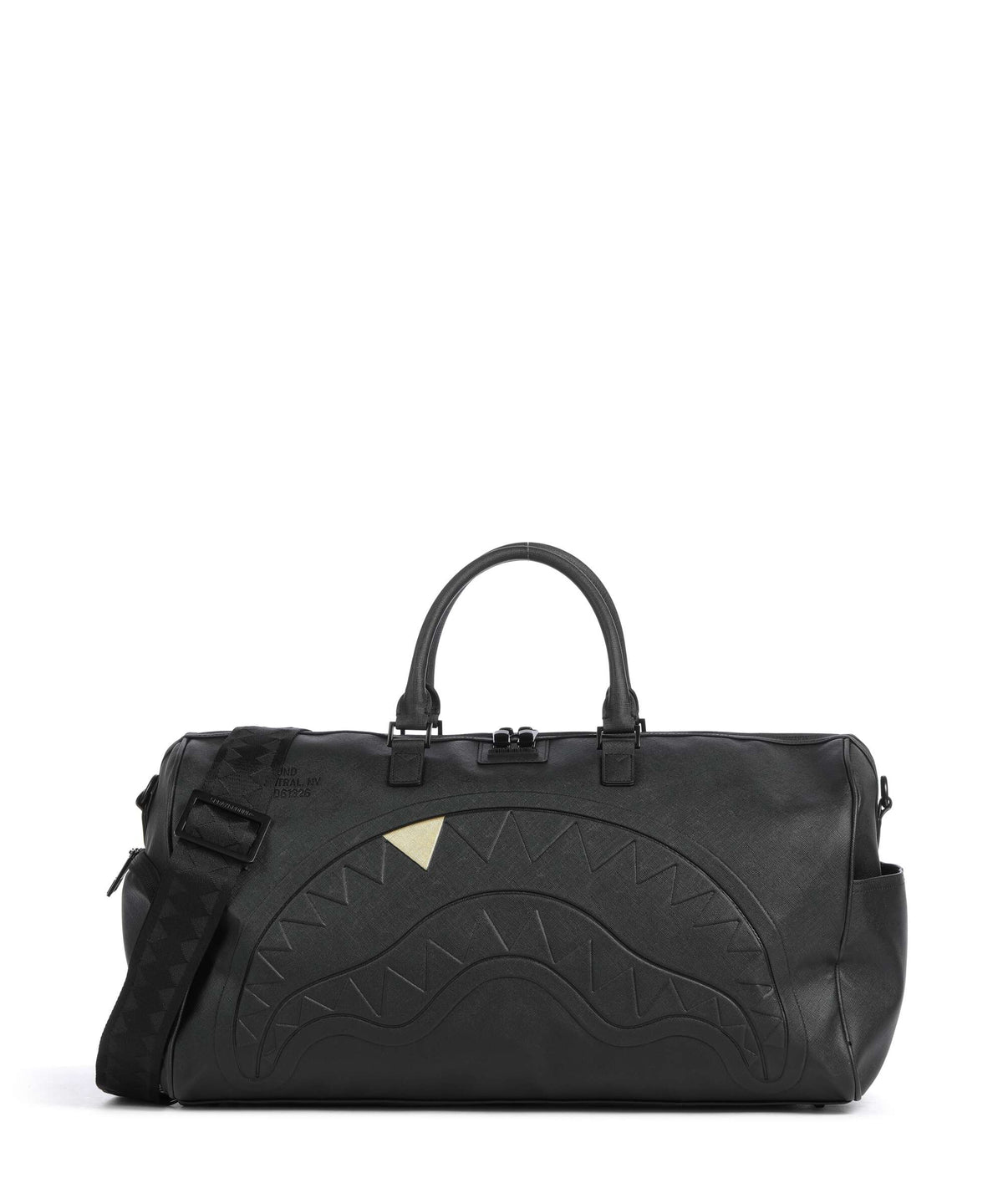 Sprayground Blacked Out Embossed Gold Tooth Weekend bag black