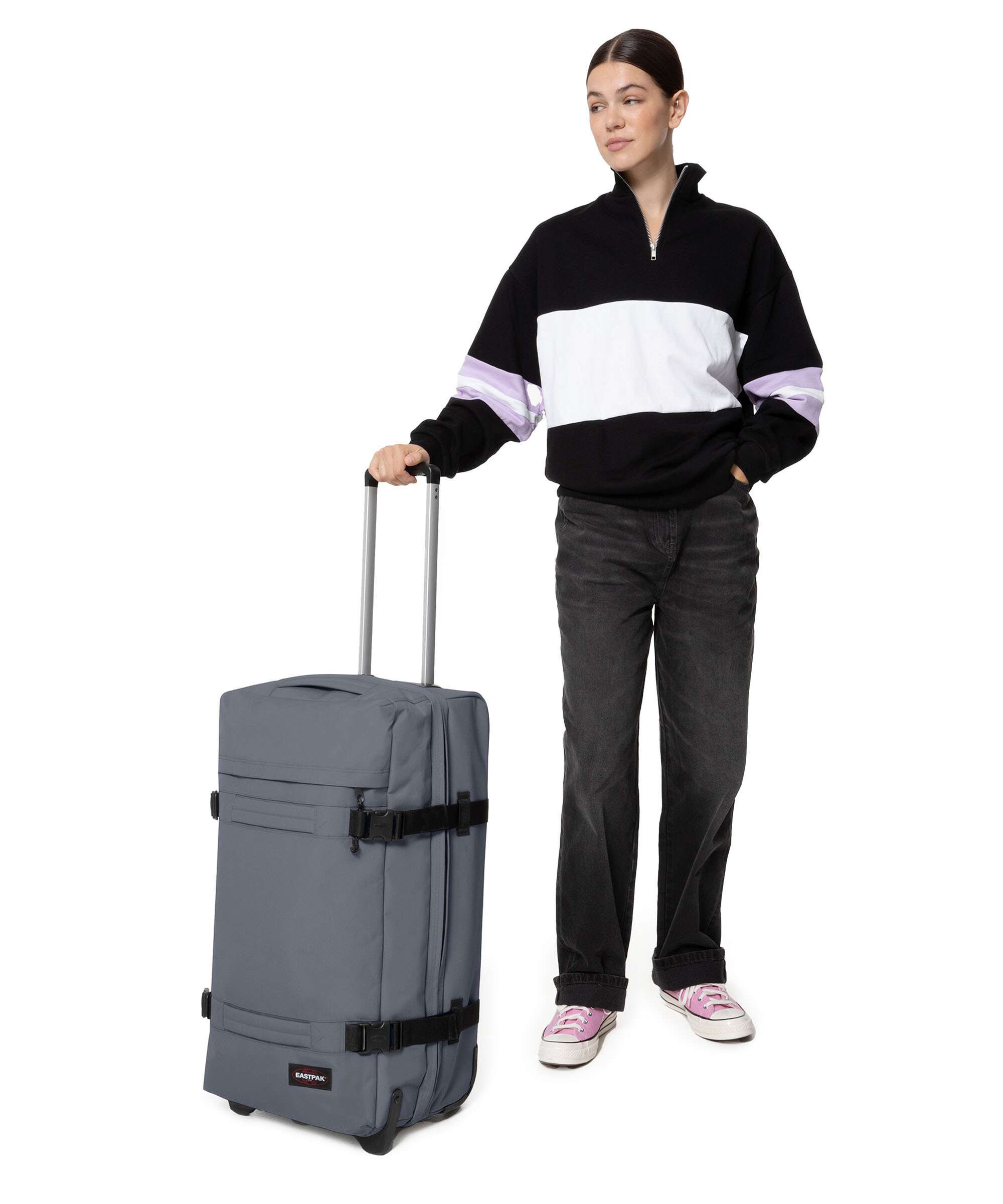 Eastpak Transit'R M Travel bag with wheels cobble grey