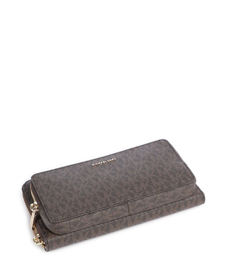 Michael Kors Jet Set Large Continental Crossbody bag brown/acorn