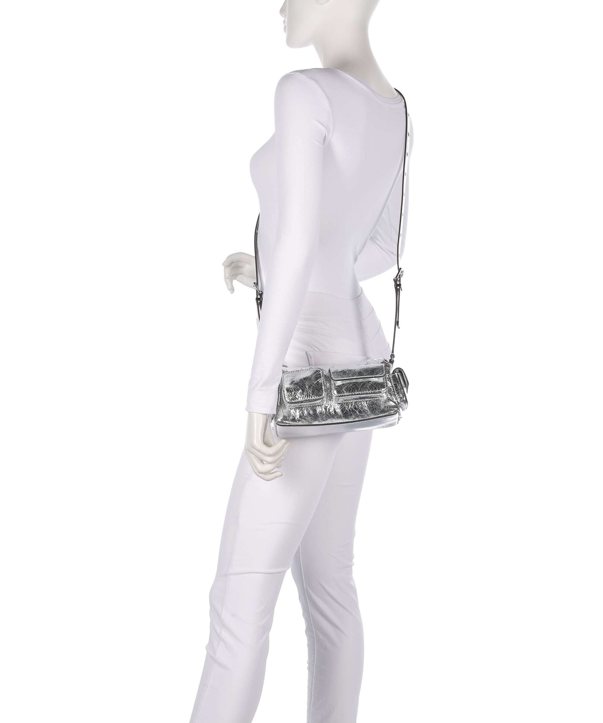 Michael Kors Dakota Small Crossbody bag silver
