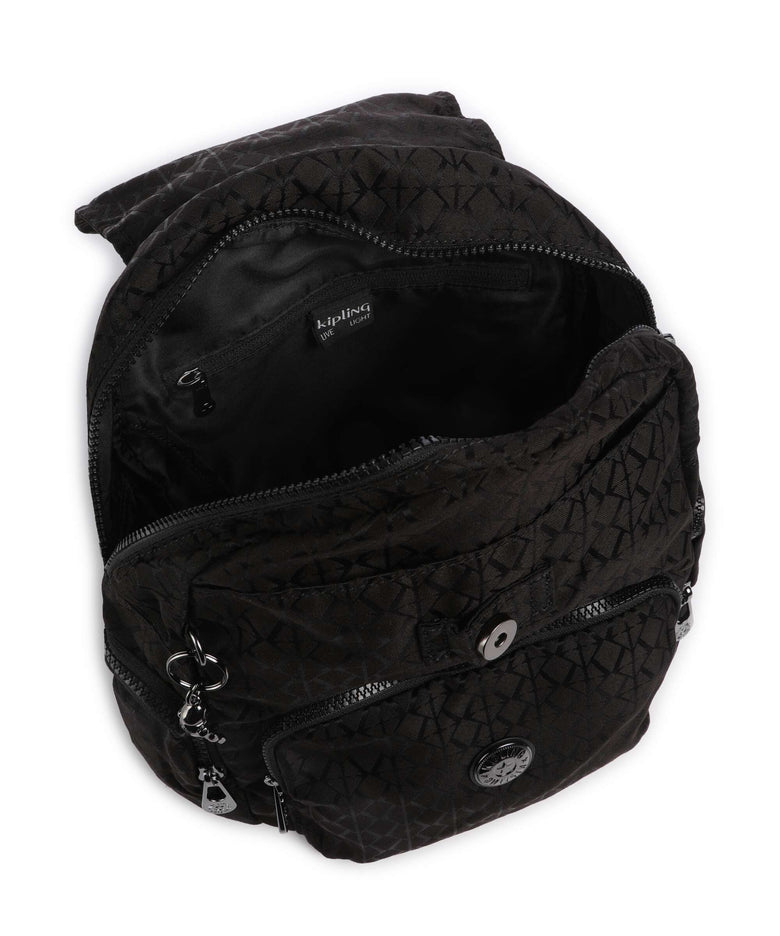 Kipling Elevated City Zip S Backpack black sign