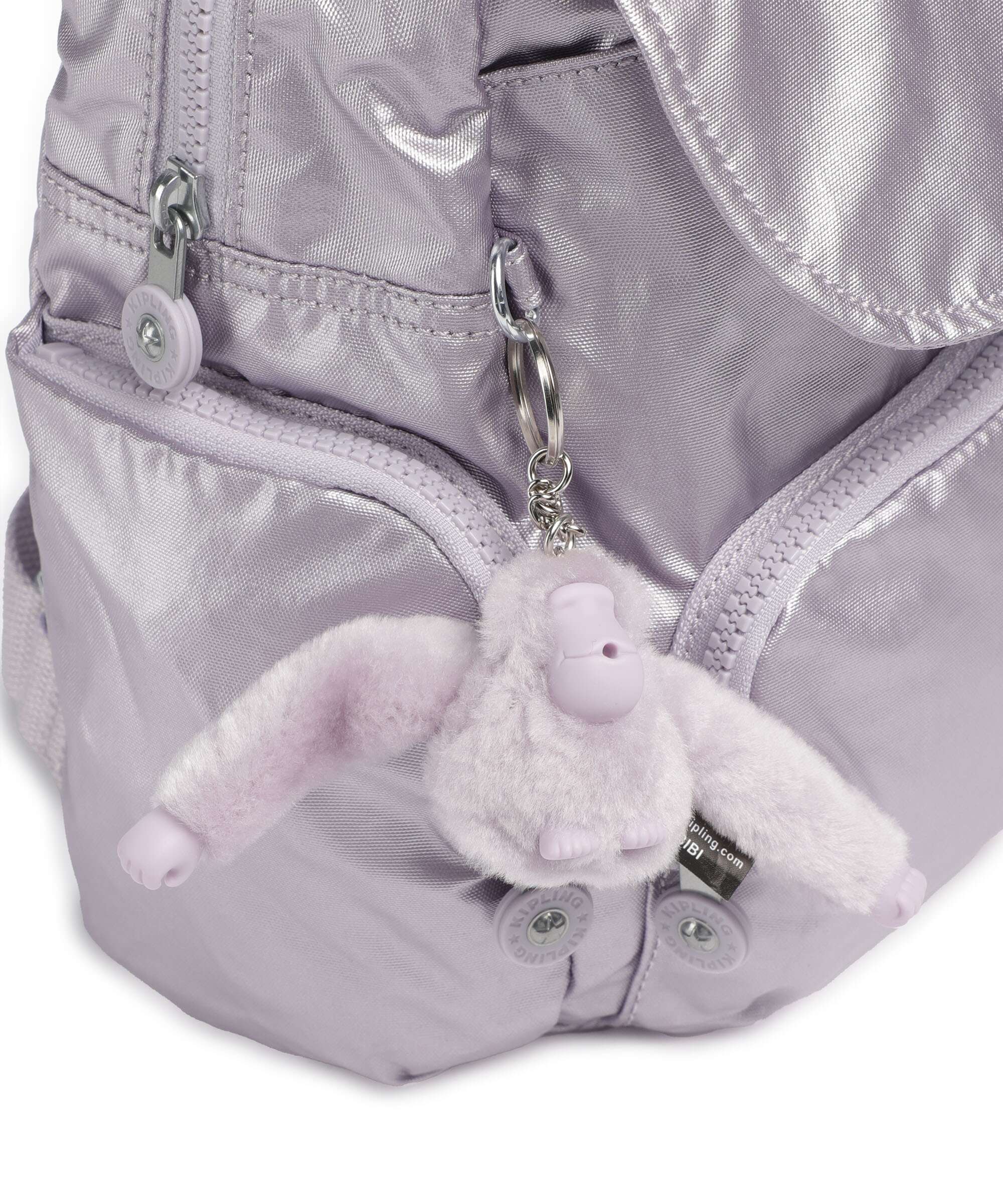 Kipling Basic City Zip Mini Backpack lilac moon/metallic