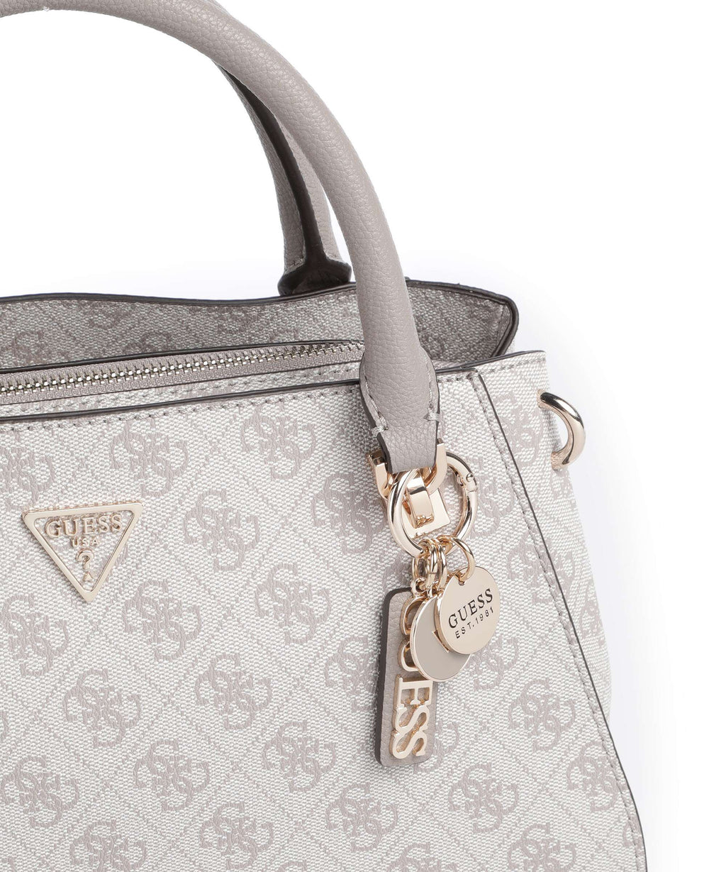 Guess Noelle 4G Logo Handbag dark taupe logo