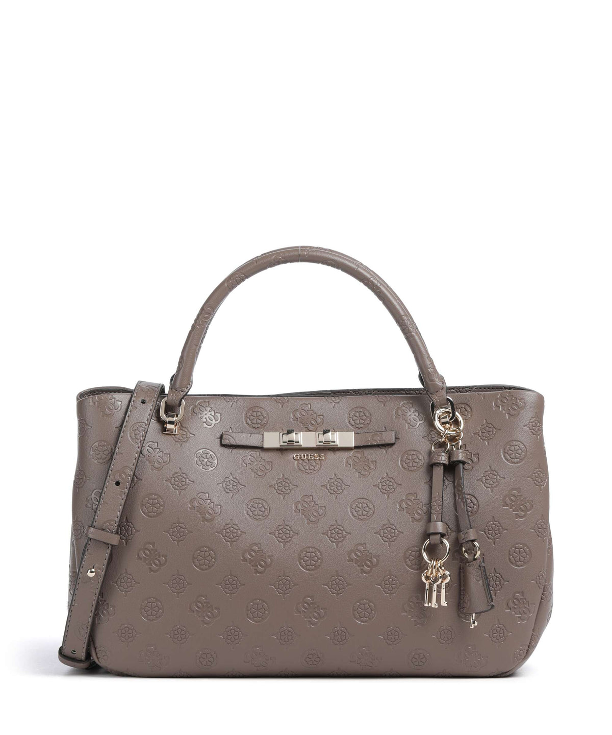 Guess Carmella Girlfriend Handbag taupe logo