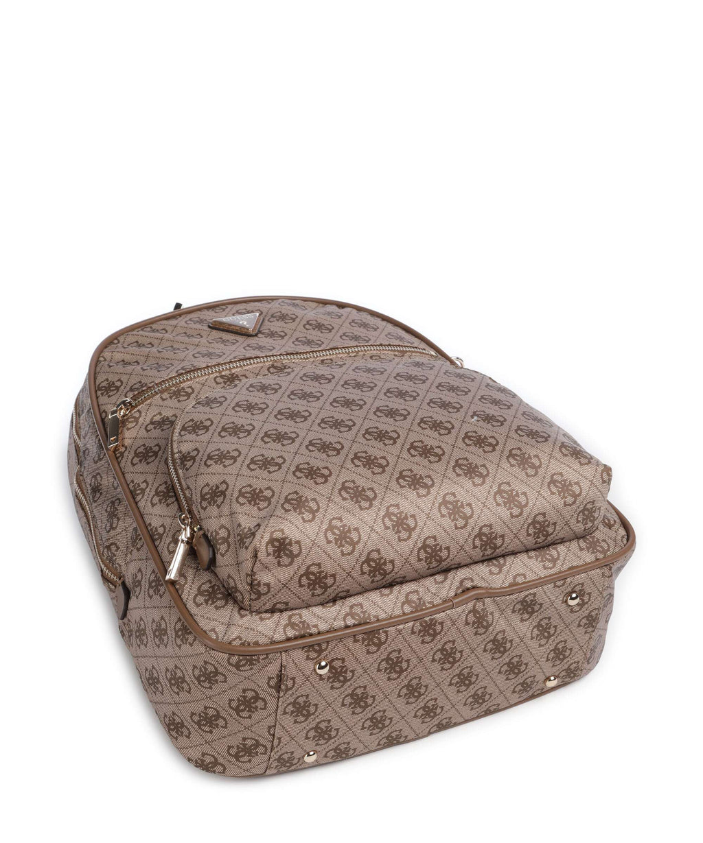 Guess Adrian Tech Logo Large Backpack latte logo