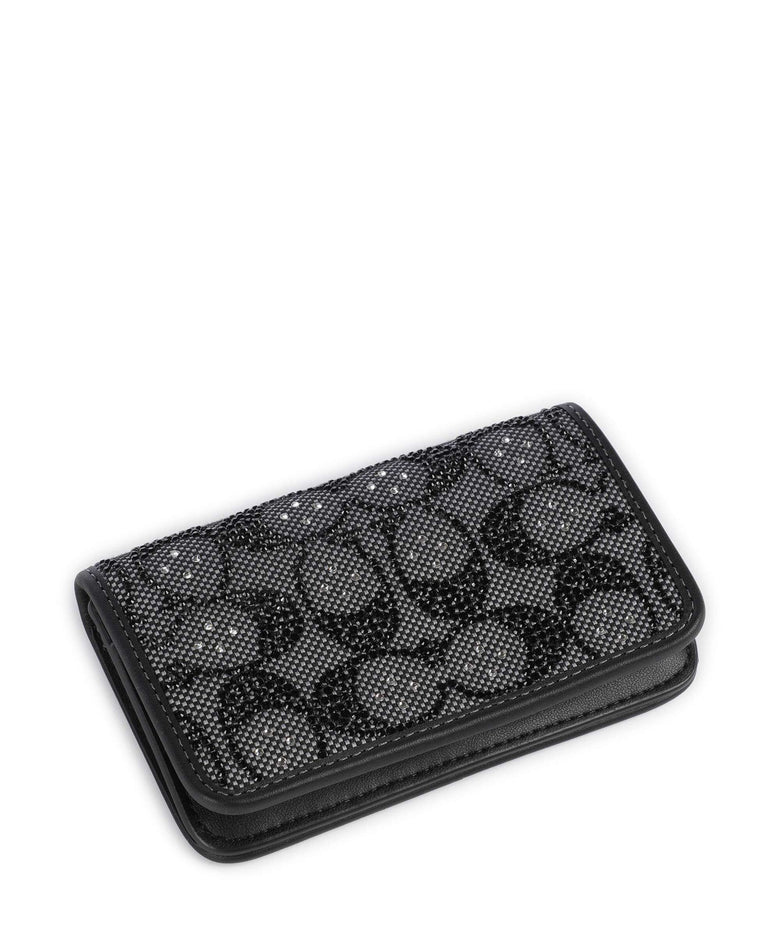 Coach Essential Crystal Signature Jacquard Wallet black