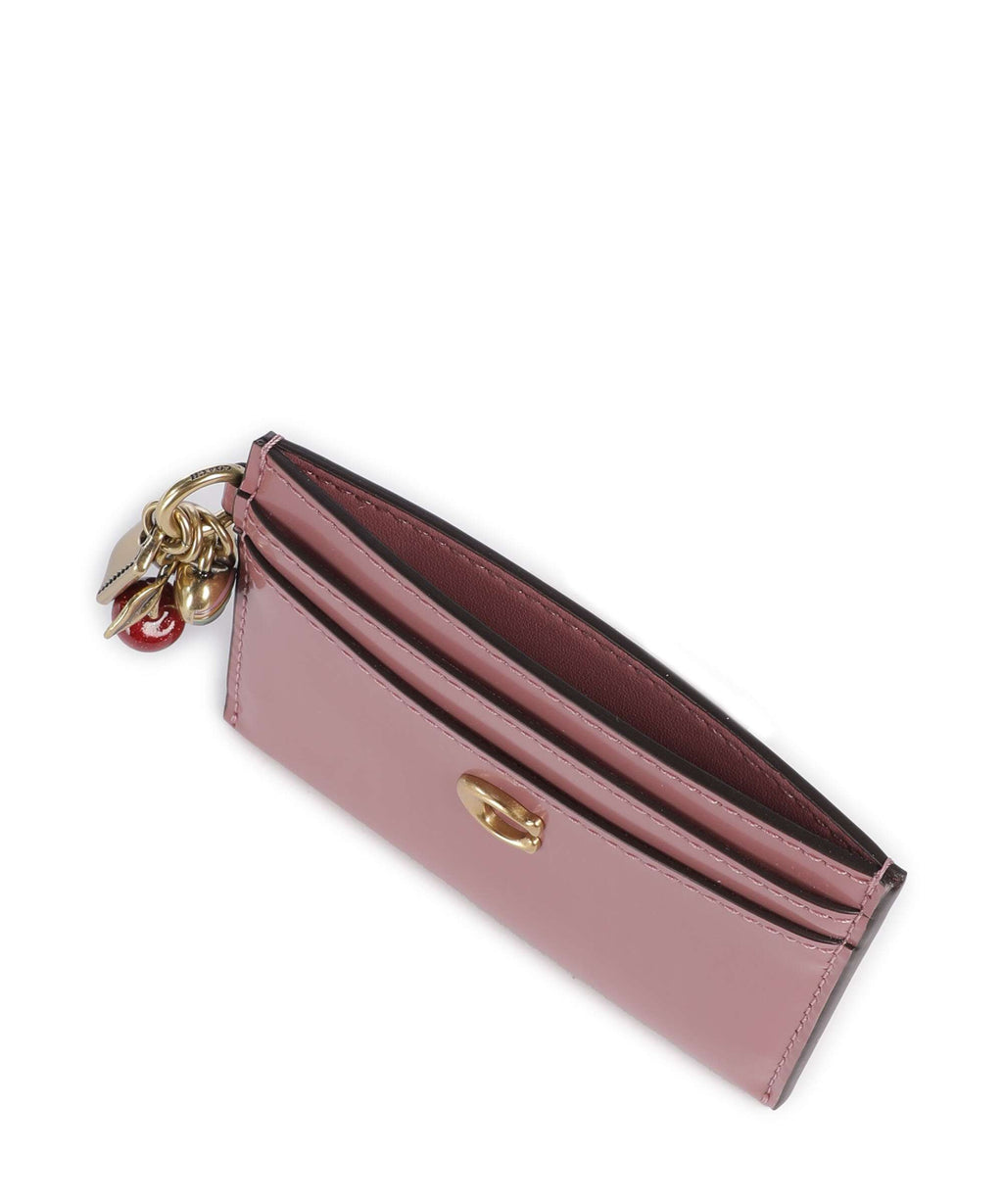 Coach Essential Spazzolato Credit card holder peony