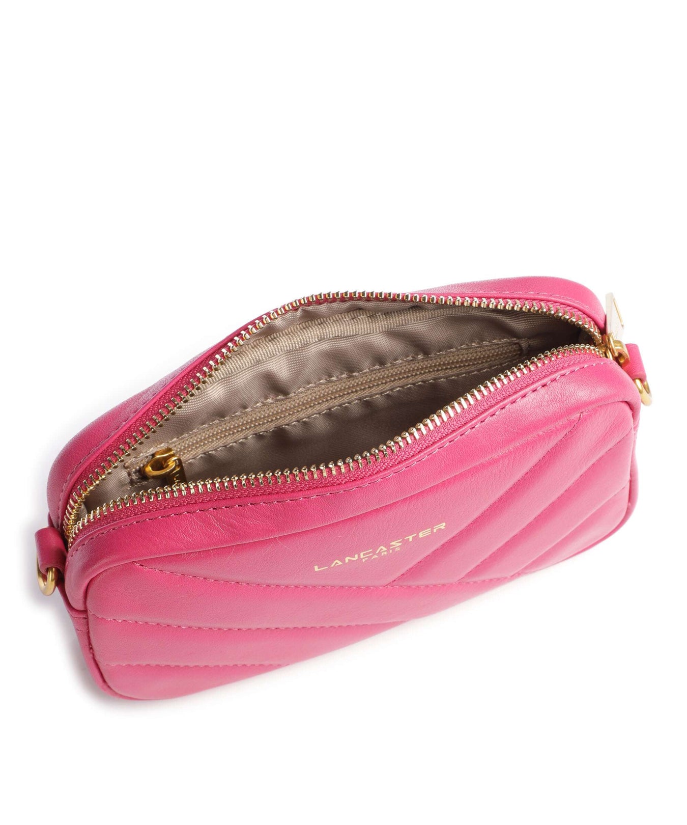 Lancaster Soft Matelassé Crossbody bag fuxia