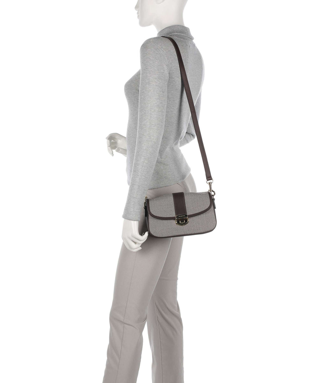 Lancaster Chevron Fia Crossbody bag marron chevron