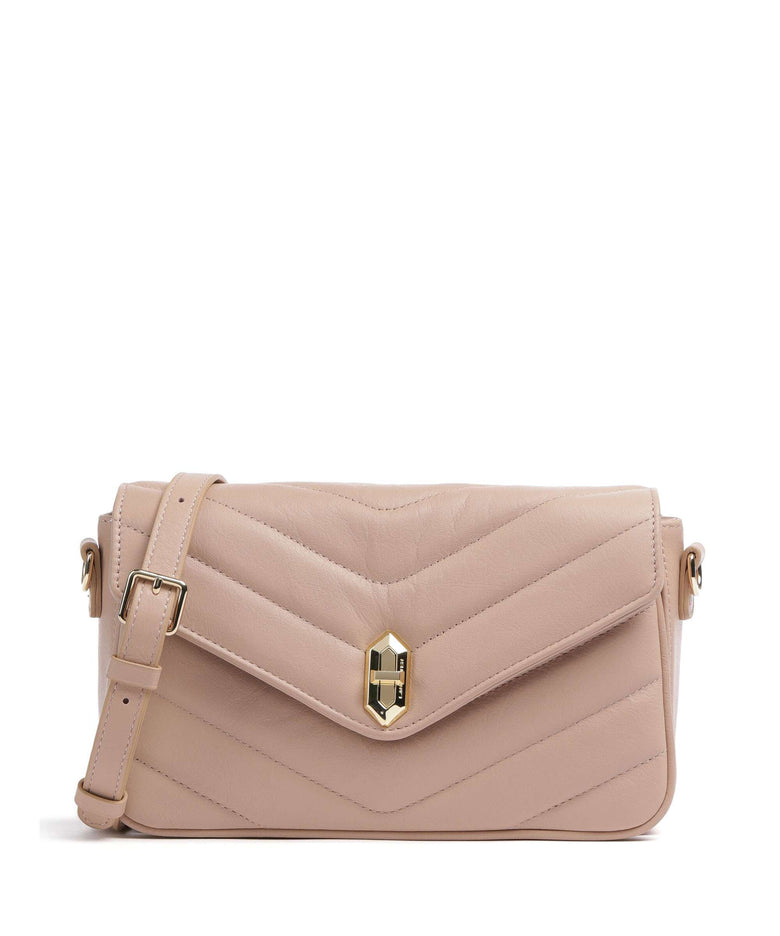 Lancaster Soft Matelassé Crossbody bag nuderose