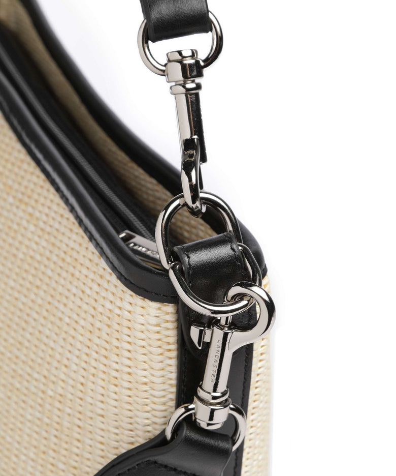 Lancaster Actual Mini Osier Hobo bag beige