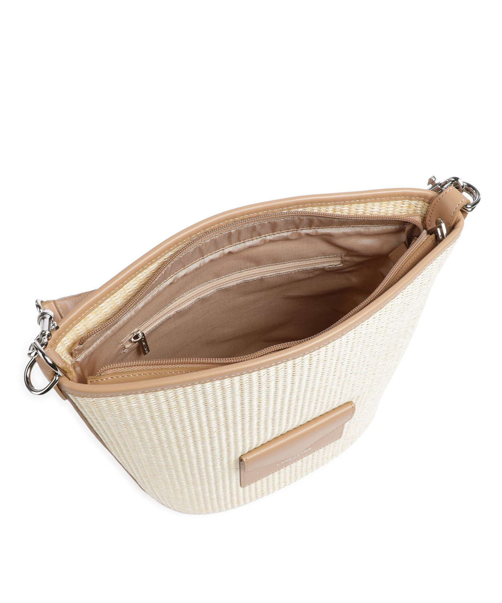 Lancaster Actual Mini Osier Hobo bag beige