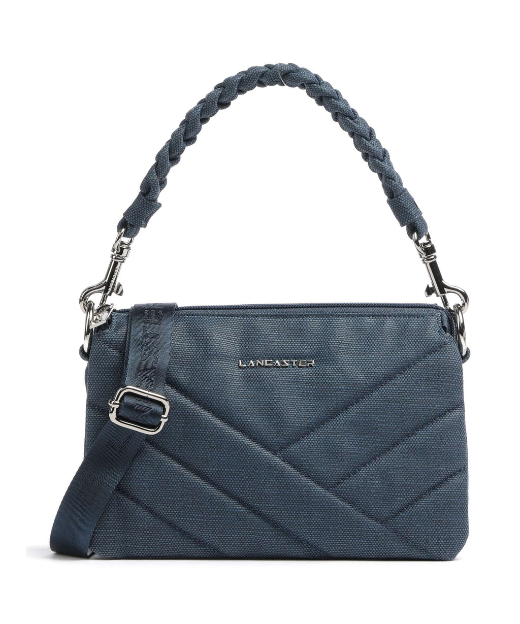 Lancaster Canvas Matelassé Shoulder bag bleufonc