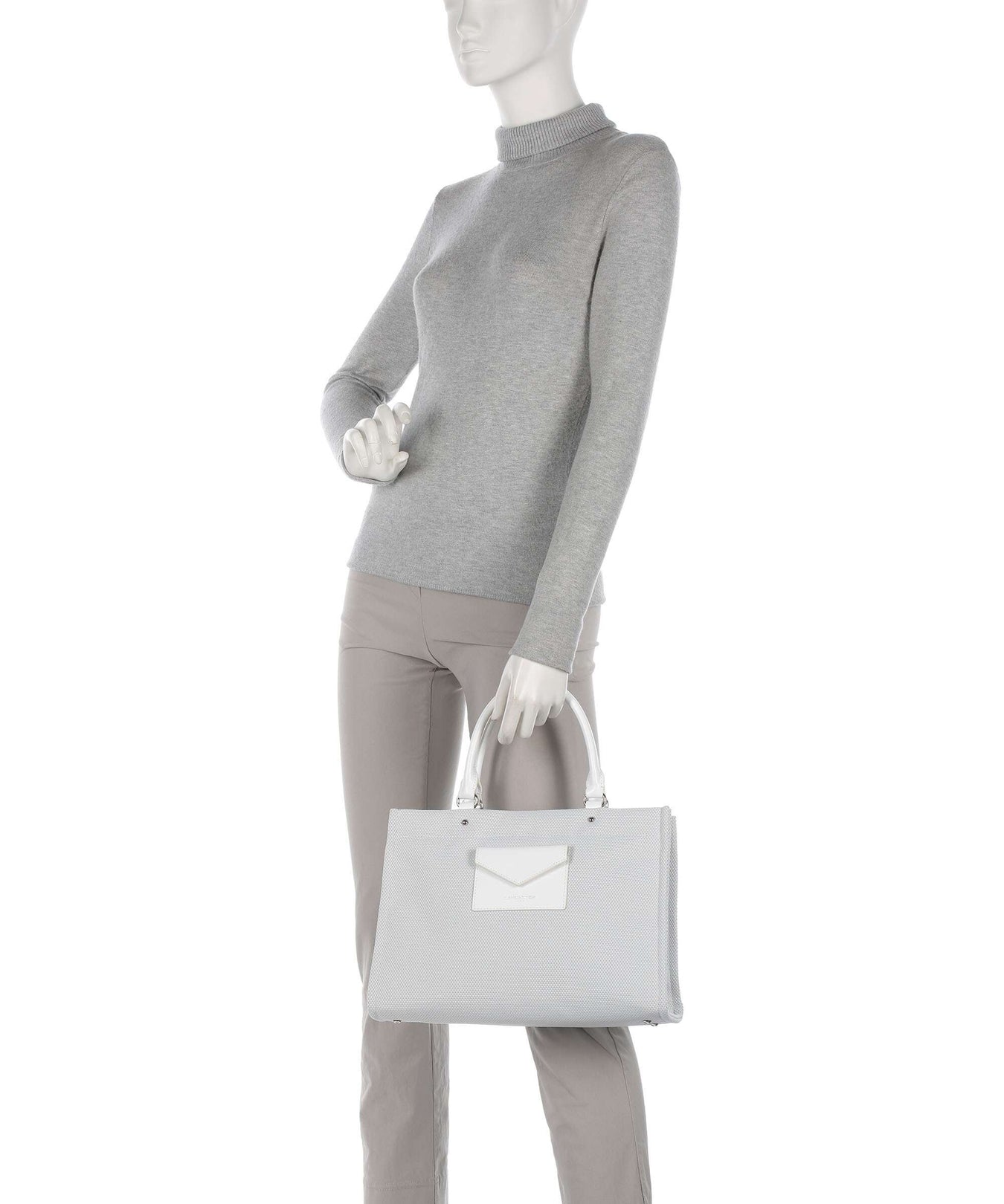 Lancaster Actual Canvas Conscious Handbag blanc