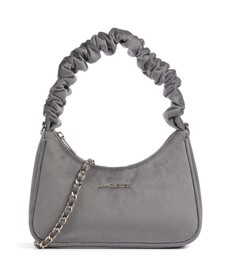 Lancaster Actual Chouchou Velvet Shoulder bag gris