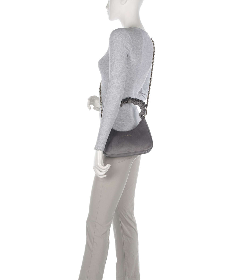Lancaster Actual Chouchou Velvet Shoulder bag gris