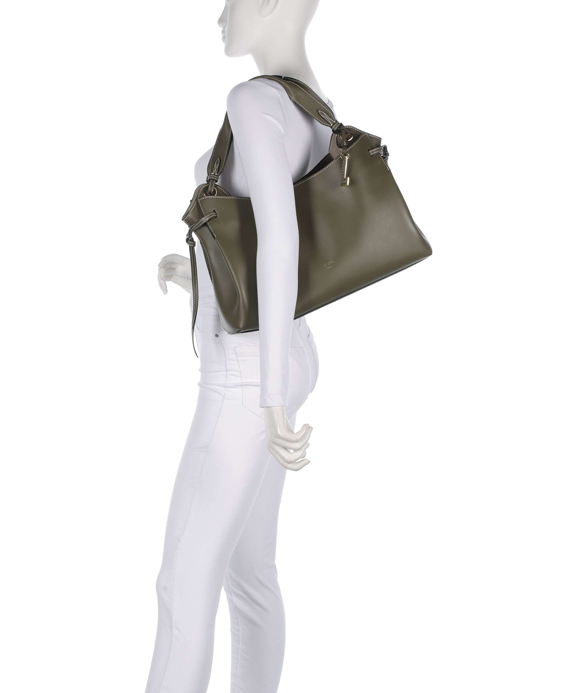Lancel Swann M Hobo bag dark khaki