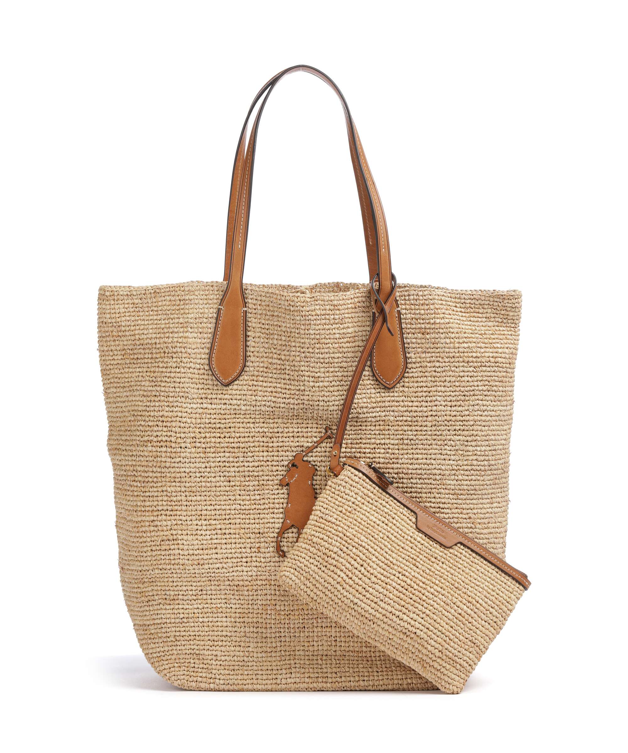 Polo Ralph Lauren Bellport Raffia Tote bag natural/cuoio