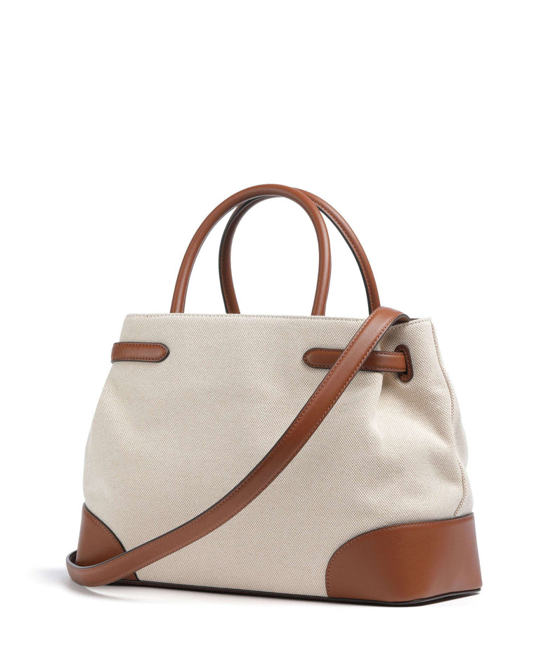 Lauren Ralph Lauren Blaike Large Handbag natural/buff canvas/lauren tan