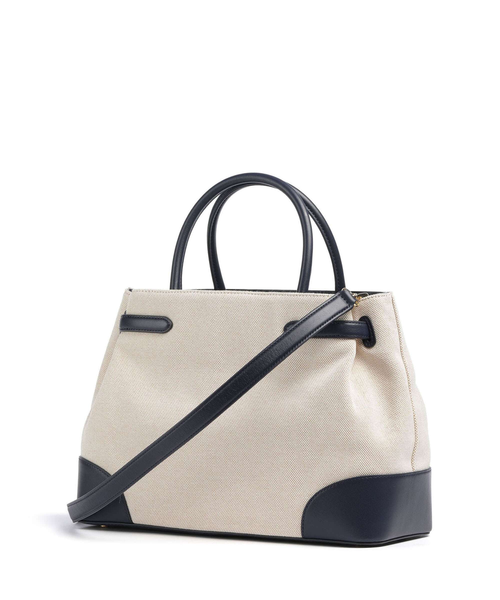 Lauren Ralph Lauren Blaike Large Handbag natural/buff canvas/refined navy