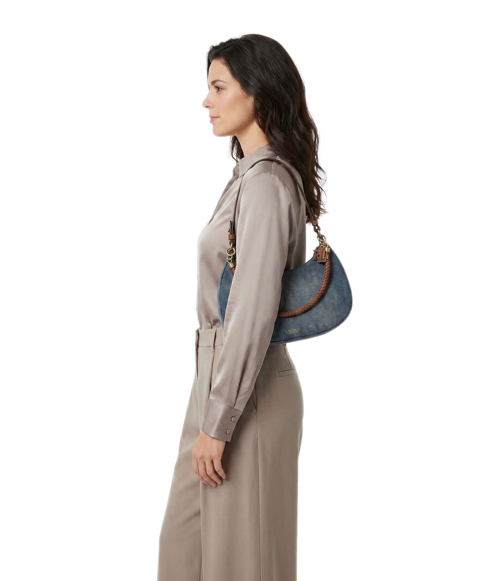 Lauren Ralph Lauren Marcy Medium Shoulder bag oxford blue/lauren tan