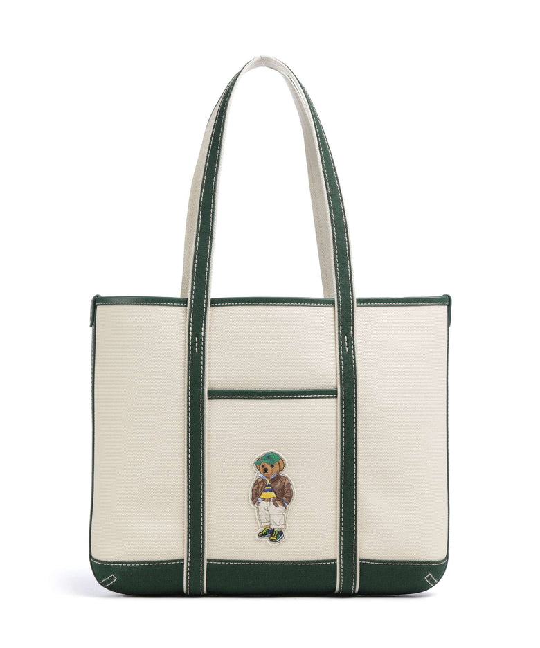 Polo Ralph Lauren Bear Fall Tote bag ecru/northwest pine
