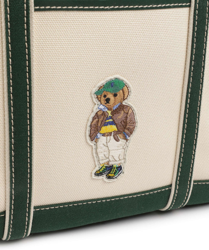 Polo Ralph Lauren Bear Fall Tote bag ecru/northwest pine