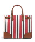 Lauren Ralph Lauren Devyn 42 Handbag festive red strpe/lauren tan
