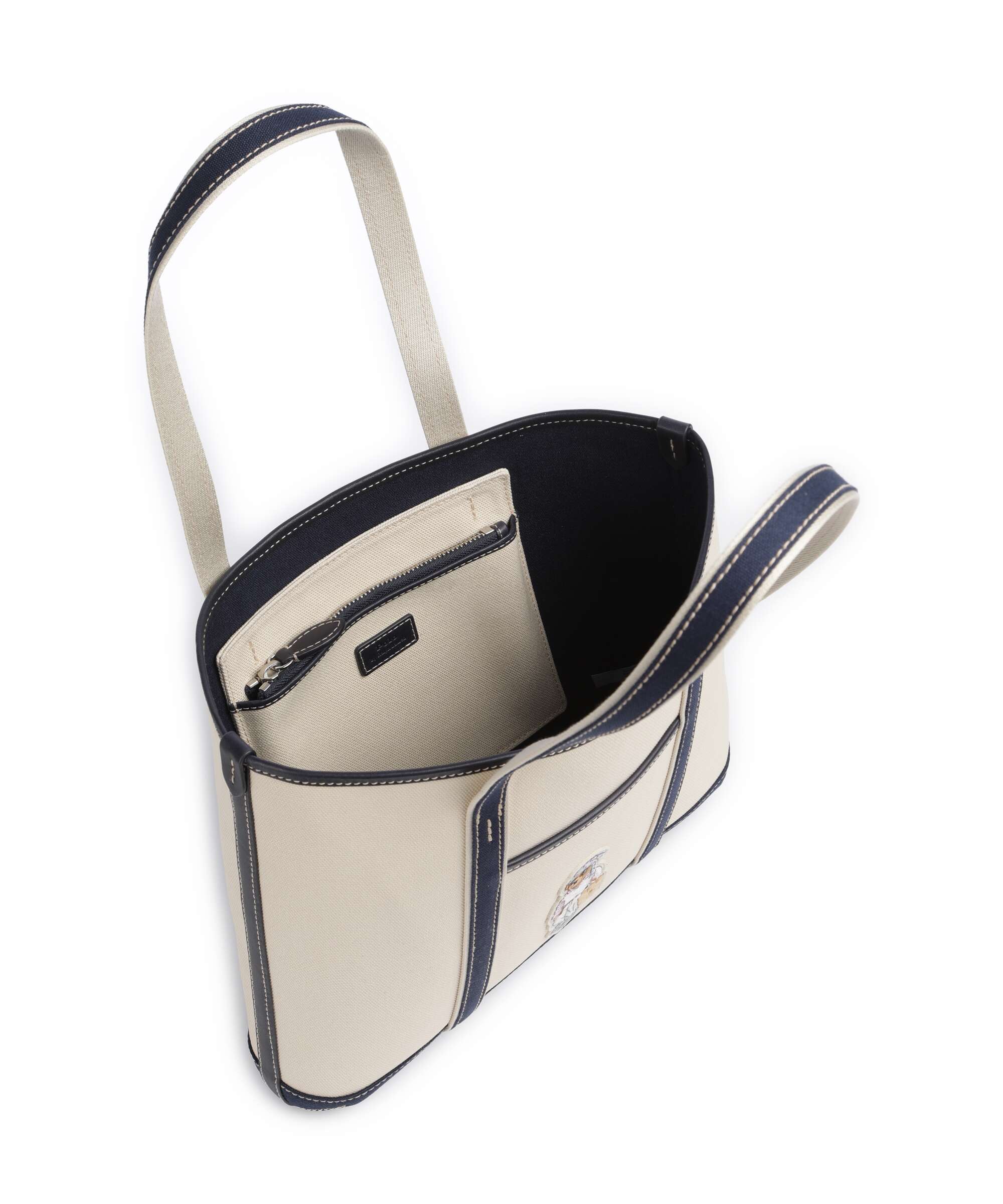 Polo Ralph Lauren Canvas Small Tote bag ecru/newport navy