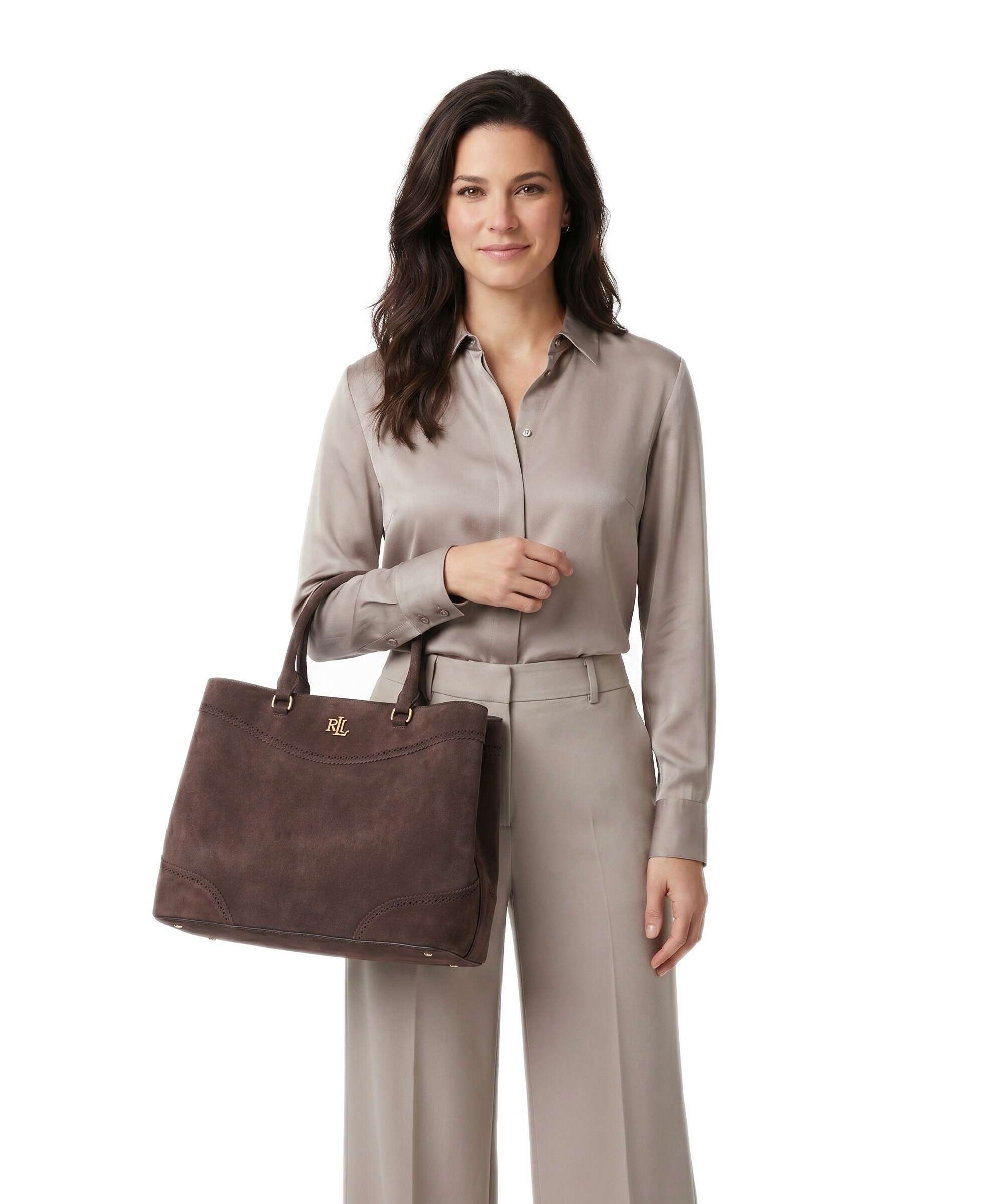 Lauren Ralph Lauren Marcy 36 Handbag chestnut brown