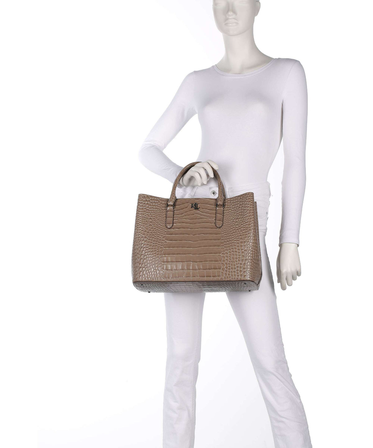 Lauren Ralph Lauren Marcy 36 Handbag taupe brown