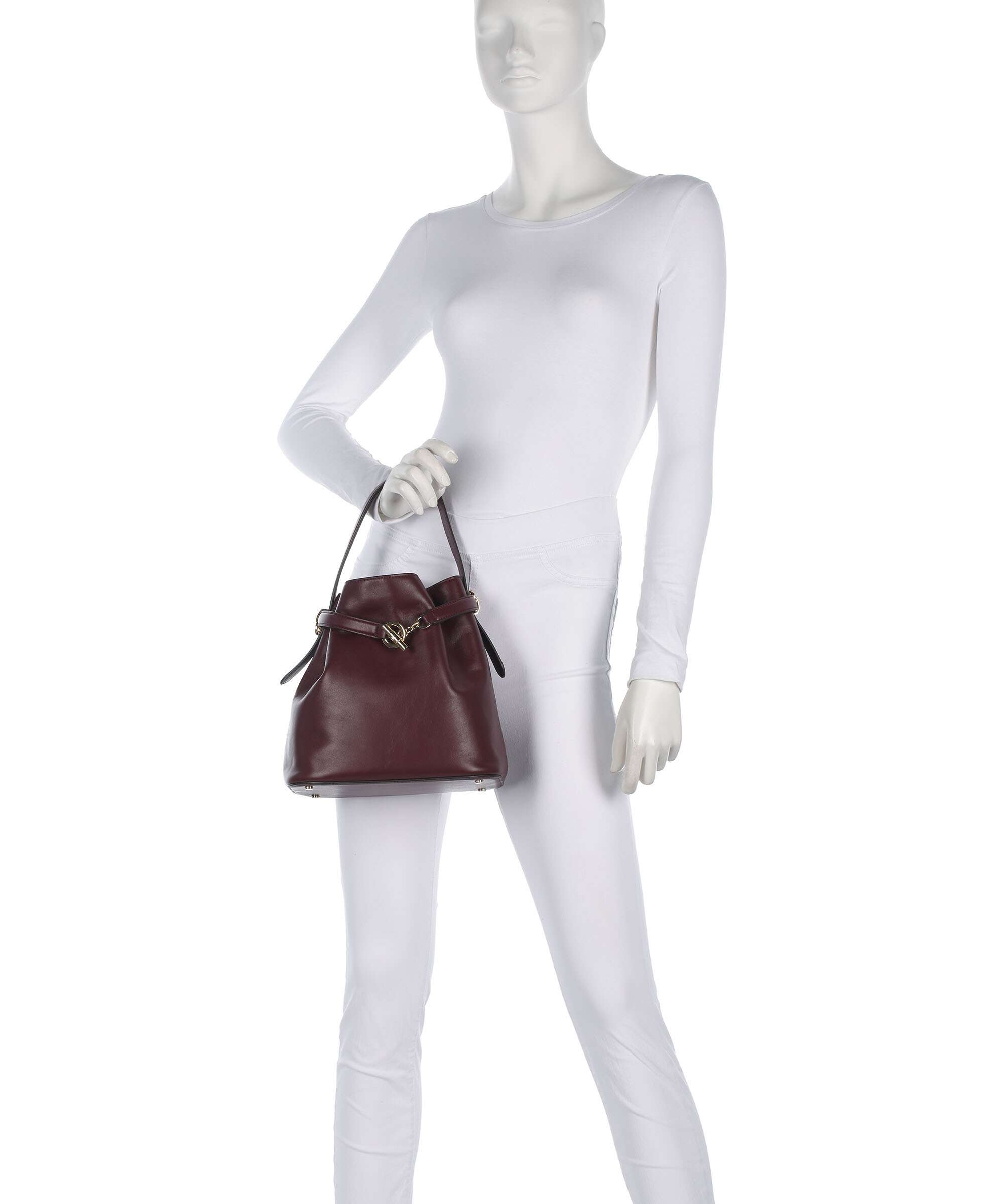 Lauren Ralph Lauren Blaike Medium Bucket bag dark garnet