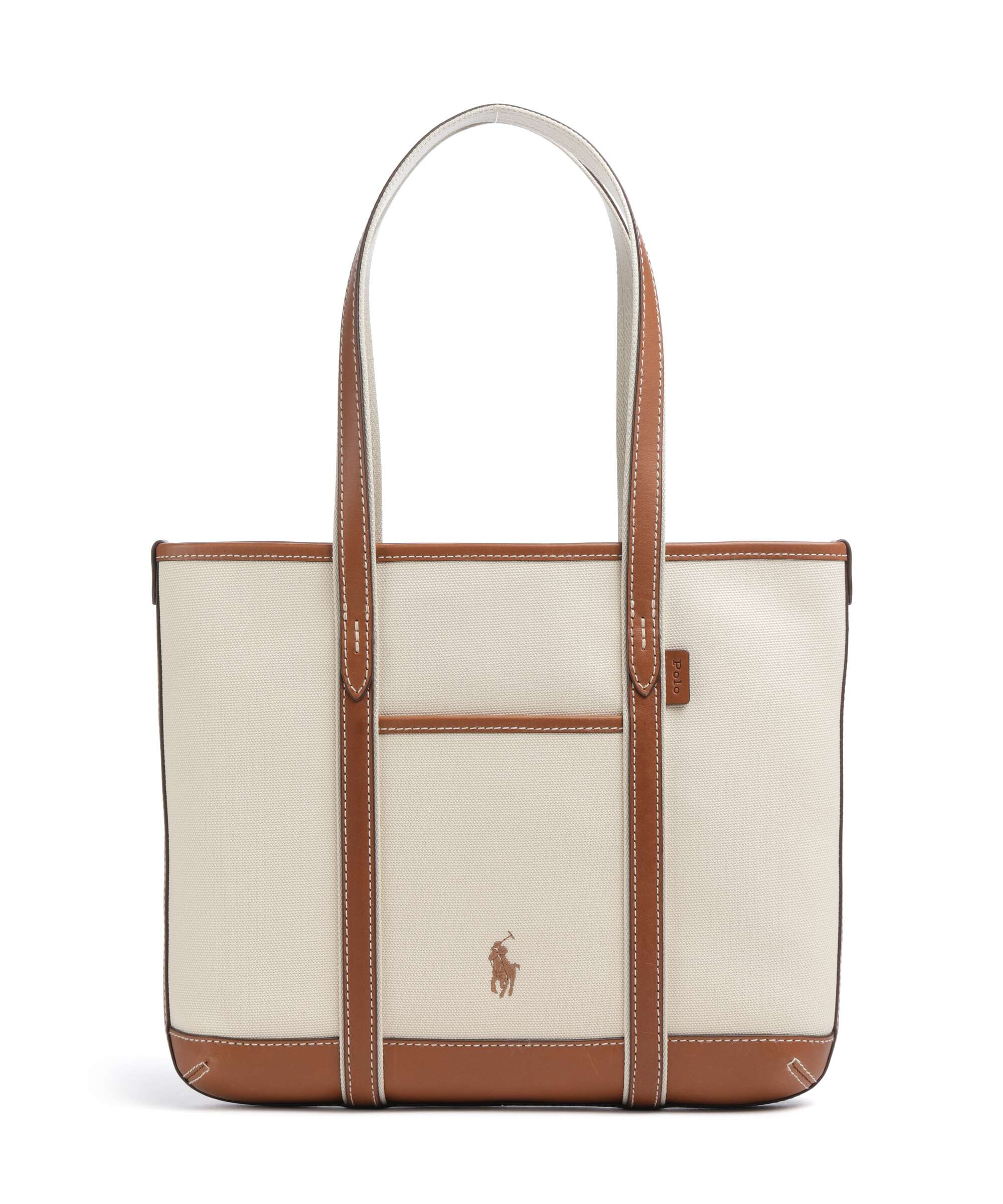 Polo Ralph Lauren Canvas Small Tote bag ecru/cuoio